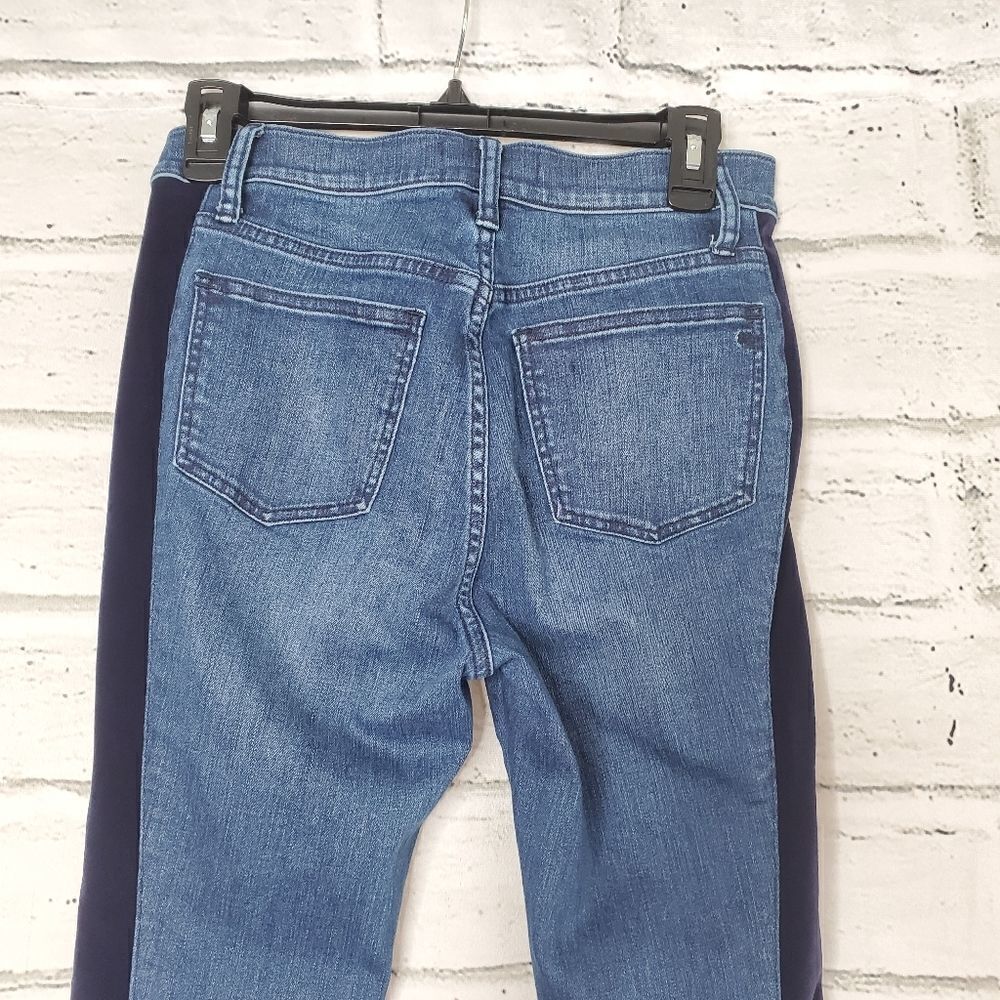 Madewell 9" high-Rise Skinny Jeans in Beattie Wash Velvet Tuxedo Stripe Edition - Picture 9 of 12